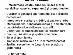 Prestator servicii casnice curatenie, electrica constructii curatat gradini